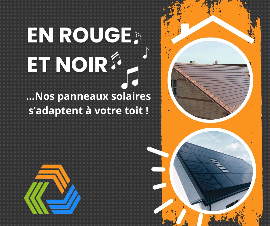 En rouge et noir… vos panneaux solaires s’adaptent à votre toit !